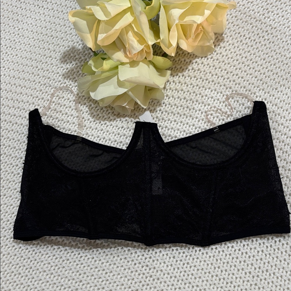 Colsie Black Mesh Cupless Bustier